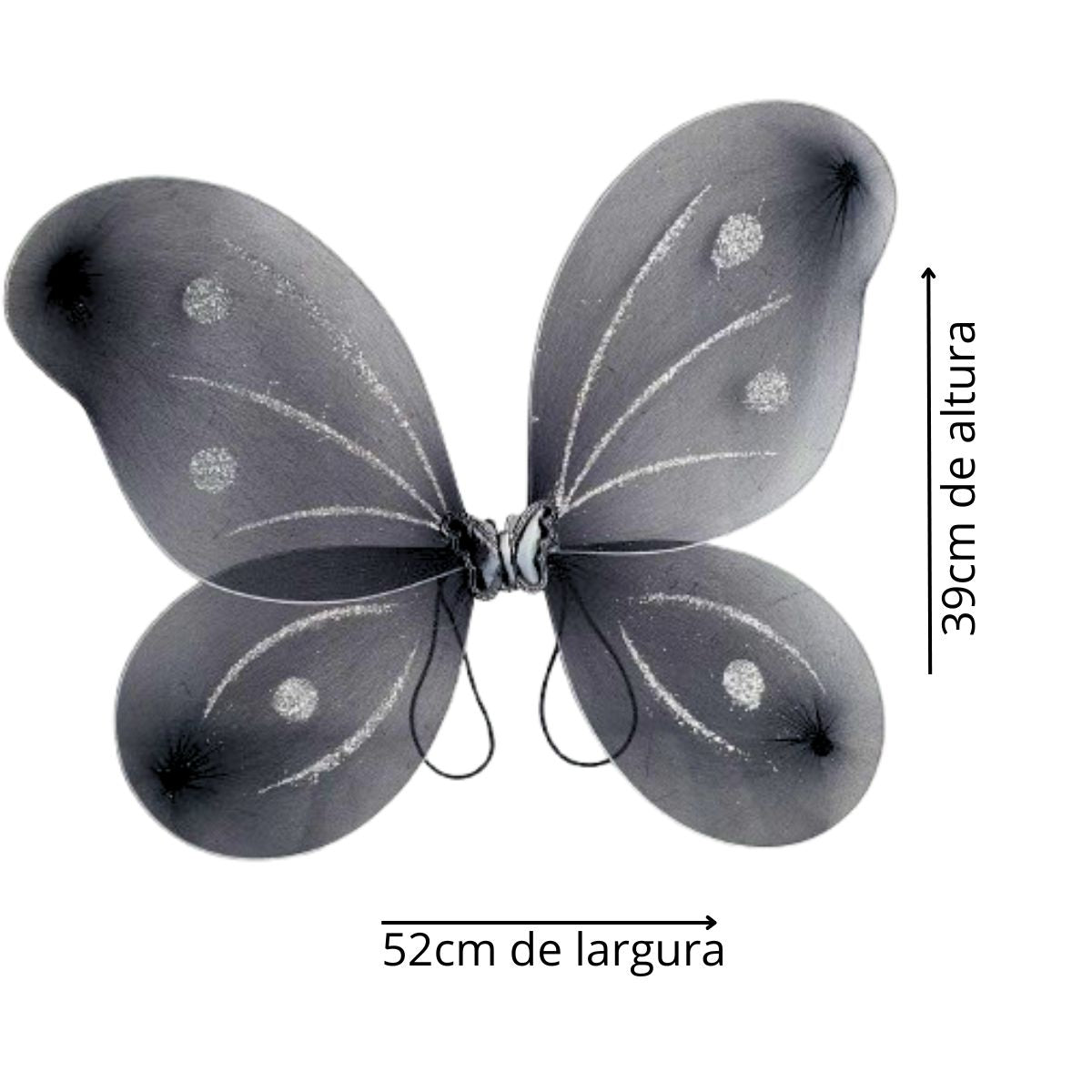 Kit Asa de Borboleta Acessórios Fantasia Carnaval Preto Kit Asa de Borboleta Acessórios Fantasia Carnaval Preto